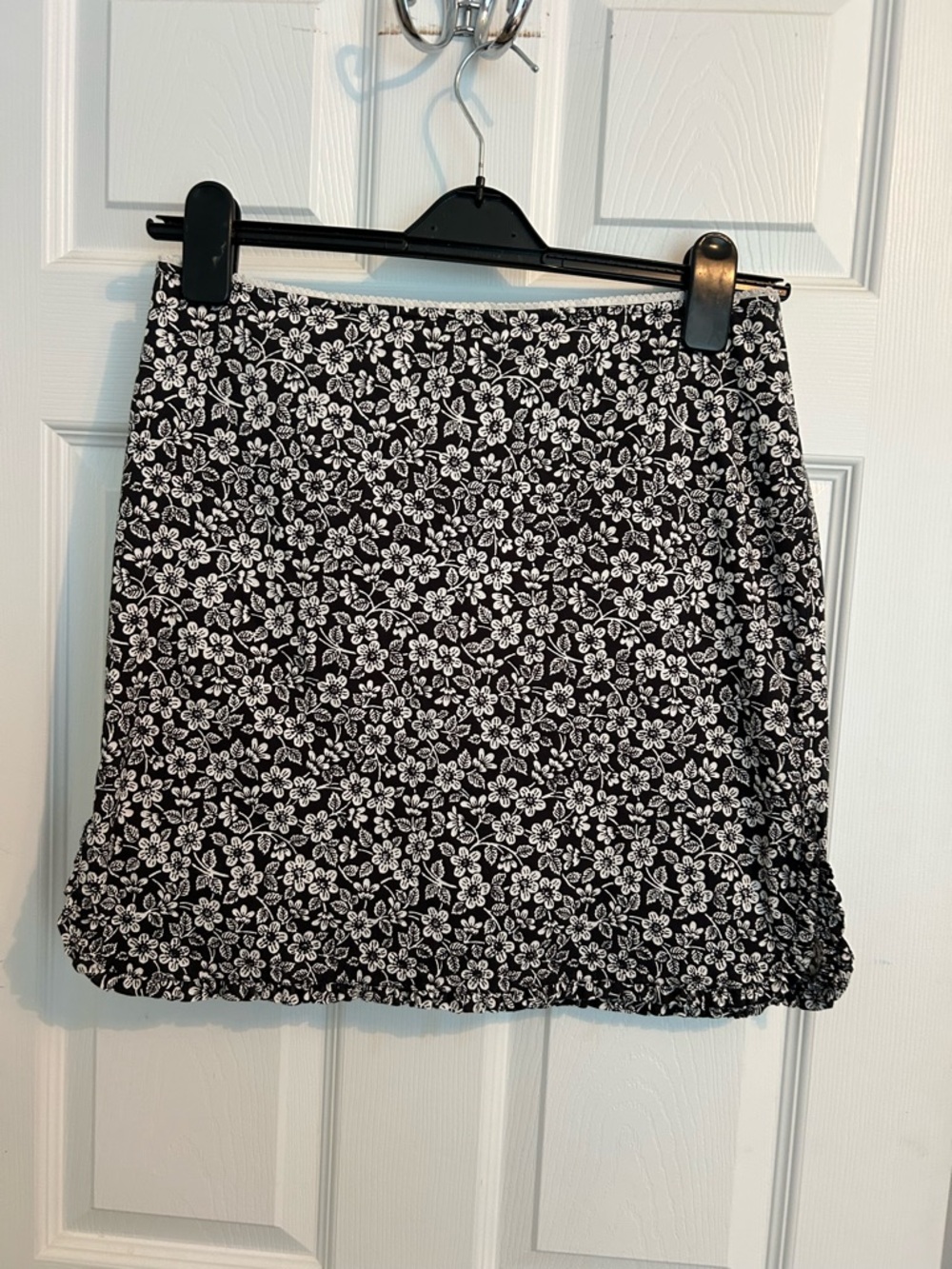 Ralph Lauren Vintage Black & White Floral Mini Skirt